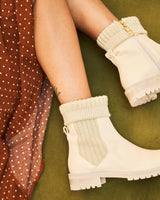 Immaculate Vegan - Minuit sur Terre Oracle Vegan Leather High-Ankle Flat Boots | Cream