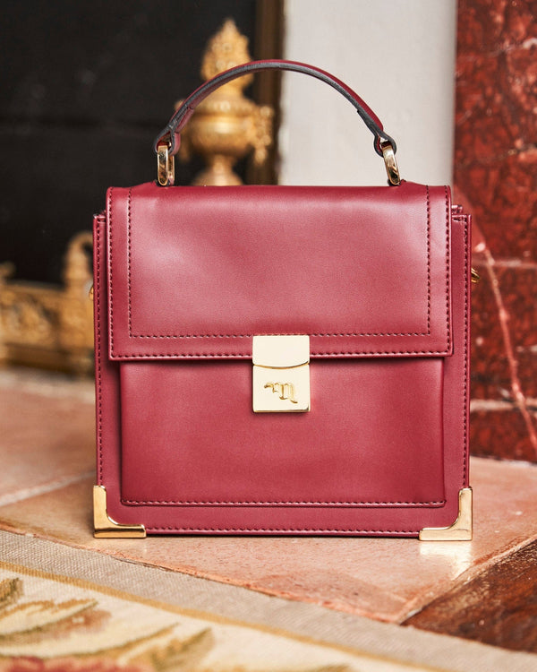 Minuit sur Terre Polar Vegan Grain Leather Mini Satchel | Bordeaux