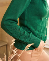 Immaculate Vegan - Minuit sur Terre Sakura Organic Cotton Knit Jumper | Empire Green