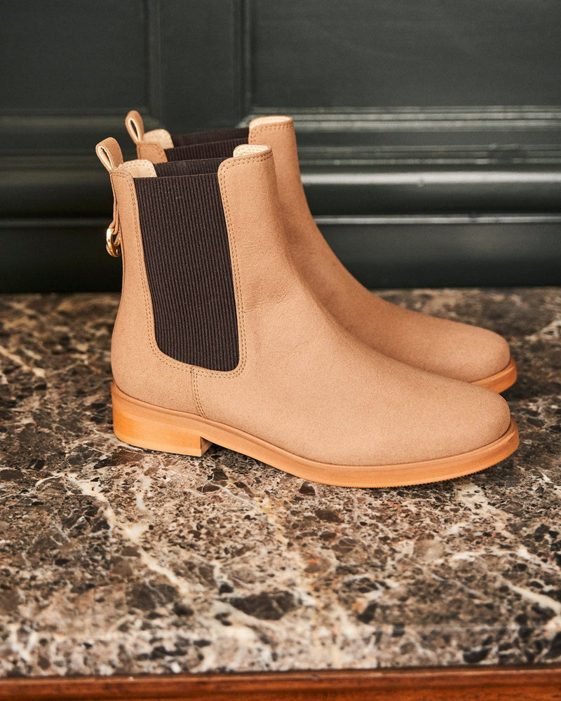 Minuit sur Terre Secret Vegan Suede Chelsea Boots | Moka