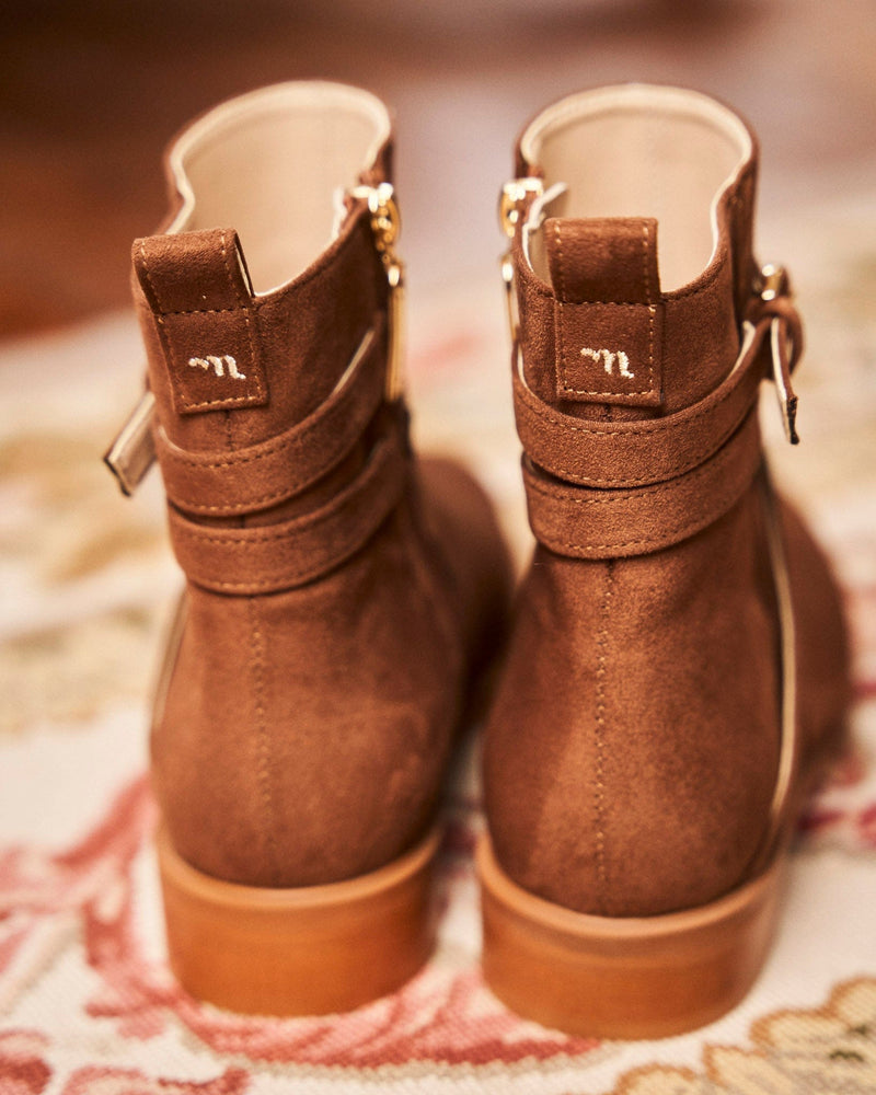 Minuit sur Terre Shadow Vegan Suede Ankle Boots | Hazelnut