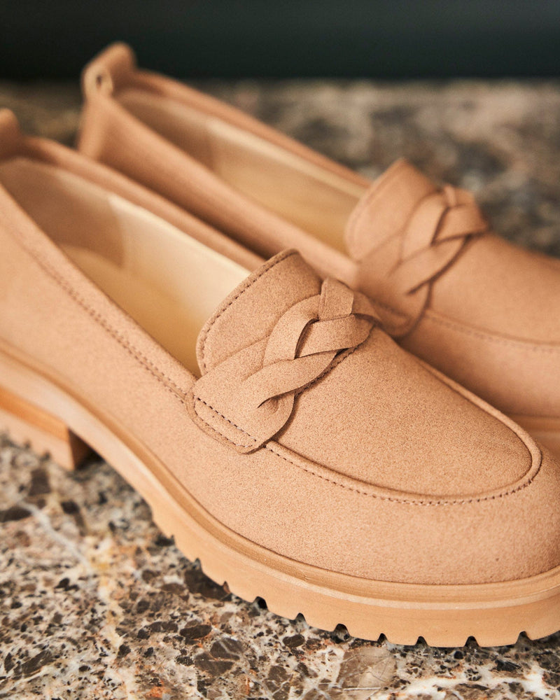 Minuit sur Terre Spell Recycled Grain Suede Vegan Loafers | Moka