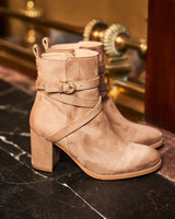 Immaculate Vegan - Minuit sur Terre Intrigue Vegan Suede Heeled Ankle Boots | Sand UK2.5 / EU35 / US4.5