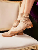 Immaculate Vegan - Minuit sur Terre Shadow Vegan Suede Ankle Boots | Sand UK2.5 / EU35 / US4.5