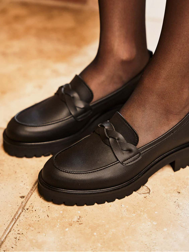 Black vegan loafers online