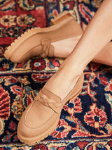 Immaculate Vegan - Minuit sur Terre Spell Recycled Grain Suede Vegan Loafers | Moka UK2.5 / EU35 / US4.5