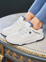 Immaculate Vegan - Minuit sur Terre Vestige Unisex Recycled Vegan Sneakers | White & Denim UK2.5 / EU35 / US4.5