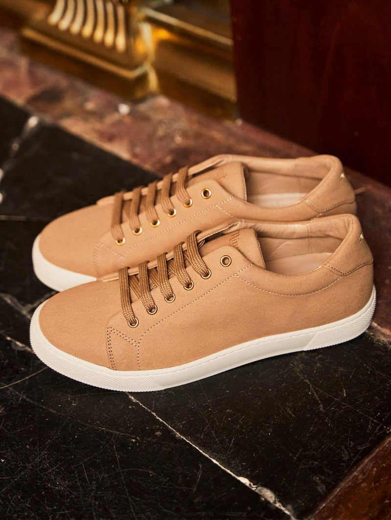 Minuit sur Terre Virevolte Recycled Vegan Grain Leather Sneakers | Latte UK2.5 / EU35 / US4.5