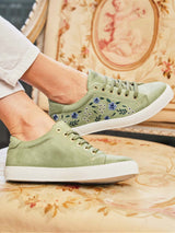 Immaculate Vegan - Minuit sur Terre Virevolte Vegan Recycled Grain Suede Sneakers | Sage UK2.5 / EU35 / US4.5