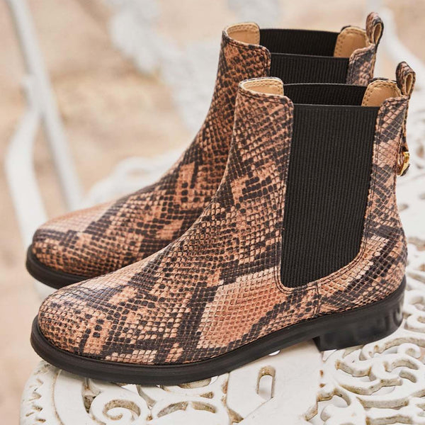 Minuit sur Terre Secret Vegan Leather Chelsea Boots Serpent