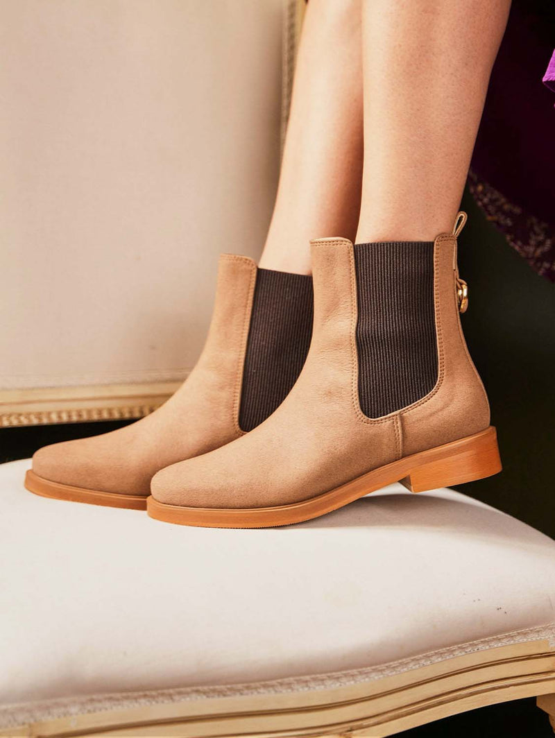 Minuit sur Terre Secret Vegan Suede Chelsea Boots | Moka UK8 / EU42 / US10