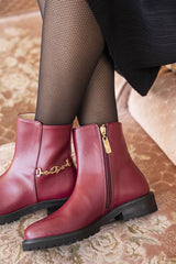 Immaculate Vegan - Minuit sur Terre Victory Vegan Leather Ankle Boots | Burgundy