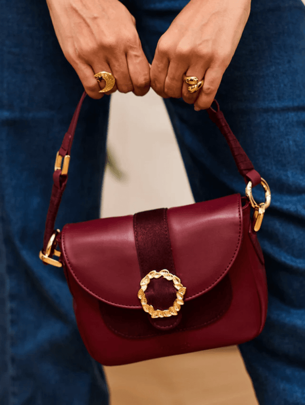 Minuit sur Terre Mira Grape Leather Vegan Crossbody Bag | Burgundy