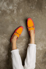 Immaculate Vegan - MOMOC Judoka Vegan Suede Moccasins | Orange