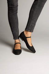 Immaculate Vegan - MOMOC Sweet Vegan Suede Ballerinas | Black