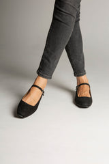 Immaculate Vegan - MOMOC Sweet Vegan Suede Ballerinas | Black