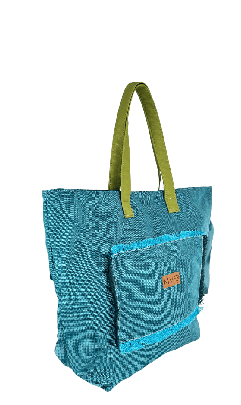 My Vegan Bags BEACH BAG  SUMMER FLOWER BLUE