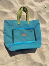 Immaculate Vegan - My Vegan Bags BEACH BAG  SUMMER FLOWER BLUE