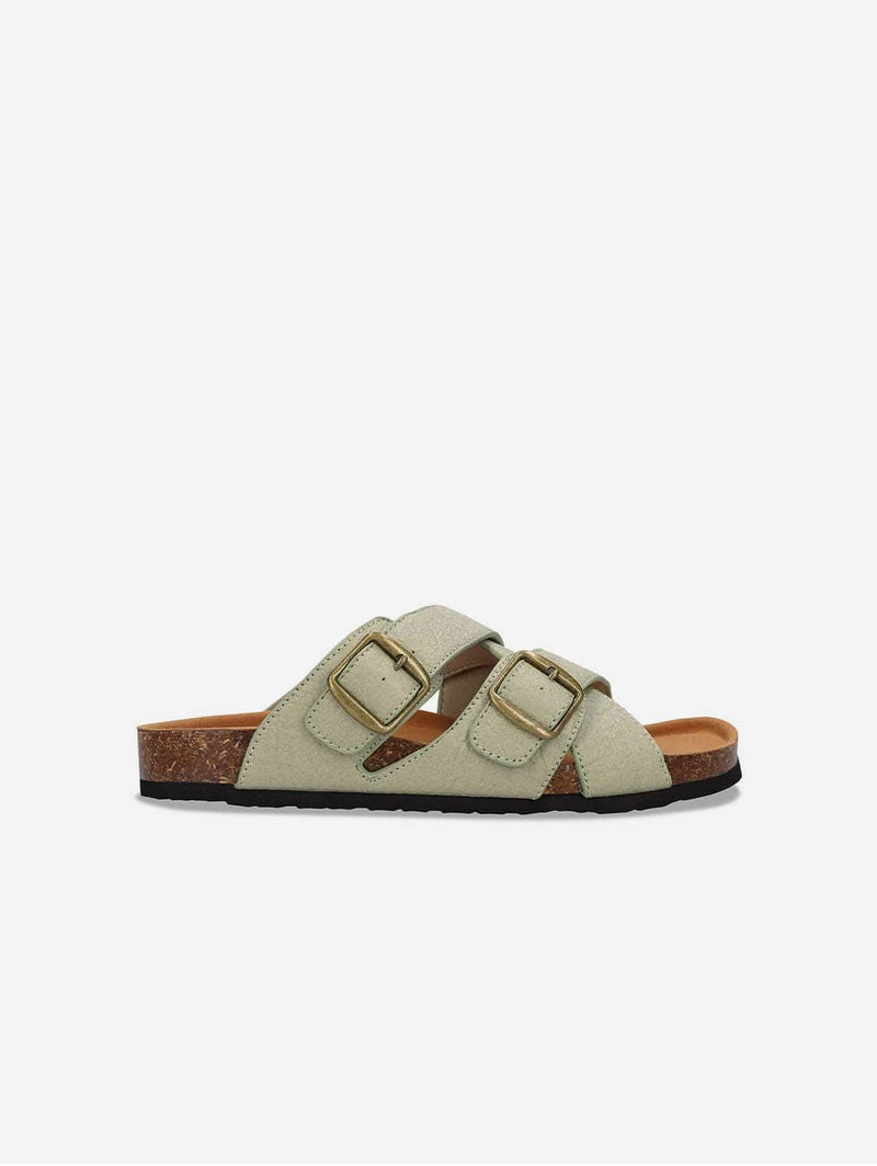 NAE Vegan Shoes Samet Unisex Piñatex Vegan Leather Sandals Green