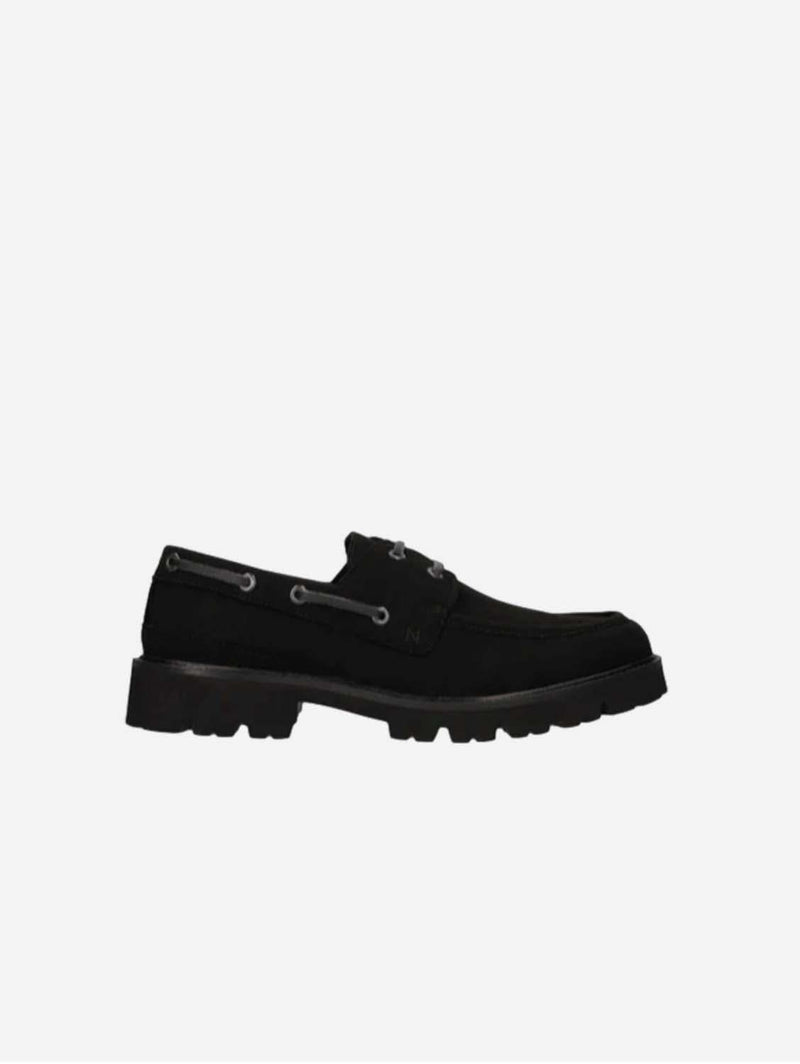 NAE Vegan Shoes Dario Men's Vegan Suede Boat Shoes | Black 40