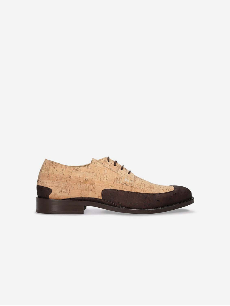 Emil Men s Vegan Cork Derby Shoes Brown