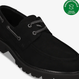 Immaculate Vegan - NAE Vegan Shoes Dario Men's Vegan Suede Boat Shoes | Black