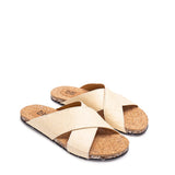 Immaculate Vegan - NAE Vegan Shoes Gaia White Vegan Flat Criss-Cross Sandals