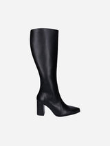 Immaculate Vegan - NAE Vegan Shoes Iona Women's Apple Leather High Heel Knee Vegan Boots | Black