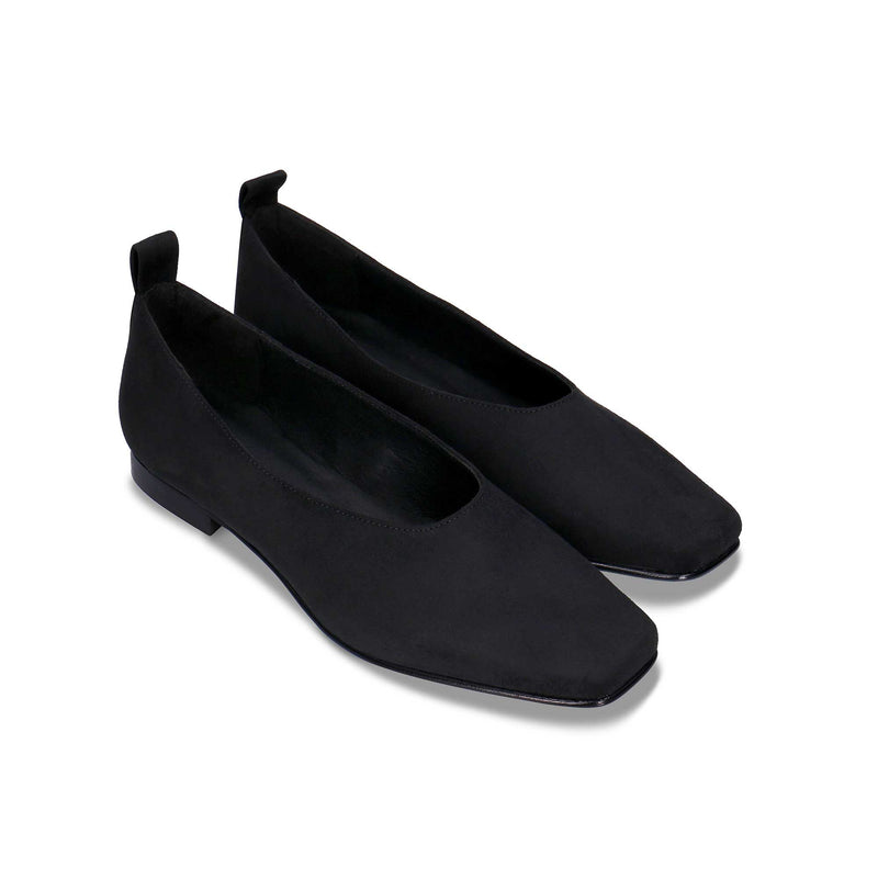NAE Vegan Shoes Melita Black vegan ballerina flat heel