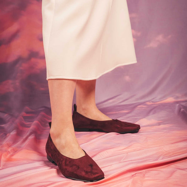 NAE Vegan Shoes Melita Bordeaux vegan ballerina flat heel