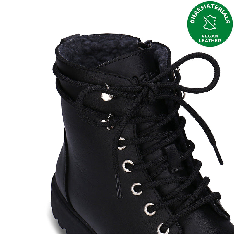 NAE Vegan Shoes Resta Black vegan lace-up ankle boot