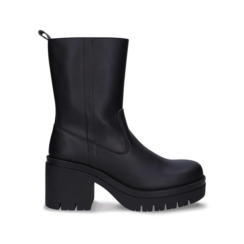 NAE Vegan Shoes Sima Black platform boots mid-calf