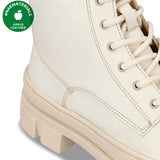 NAE Vegan Shoes Tea White boots women zipper chunky
