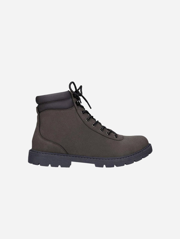 NAE Vegan Shoes Adar Unisex Vegan Suede Lace-Up Winter Ankle Boots | Grey UK12 / EU47 / US13