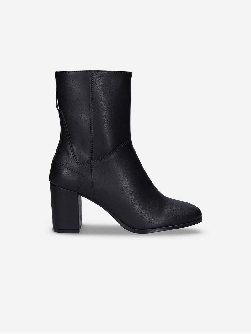 NAE Vegan Shoes Circle Women's Apple Leather Heeled Boots Black