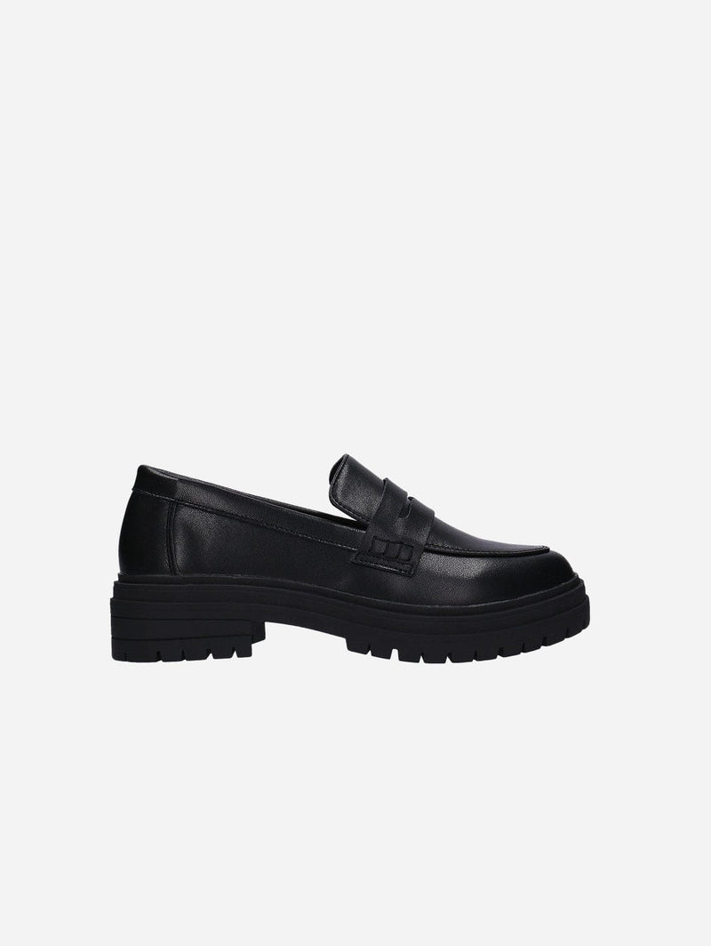 NAE Vegan Shoes Fiore Women's Chunky Sole Vegan Leather Loafer | Black UK3 / EU36 / US5