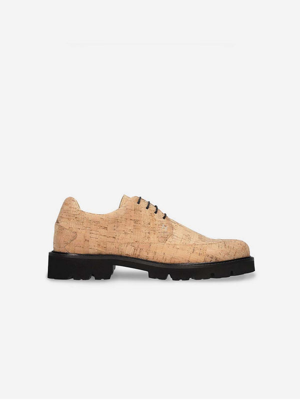 NAE Vegan Shoes Nolan Men's Vegan Cork Derby Shoes | Brown UK7 / EU40 / US8