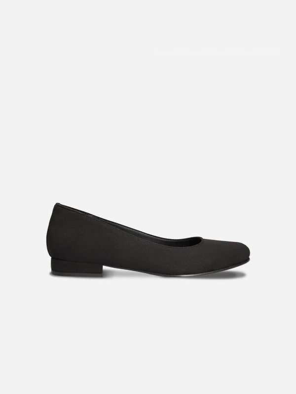 NAE Vegan Shoes Fresia Vegan Suede Low Heeled Ballerinas | Black UK8 / EU42 / US10
