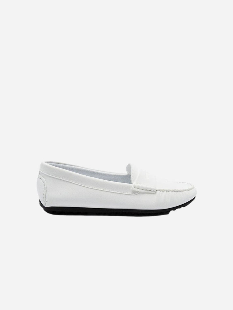 NOAH - Italian Vegan Shoes Tony Men's Vegan Suede Moccasins | White White / UK6.5 / EU40 / US7