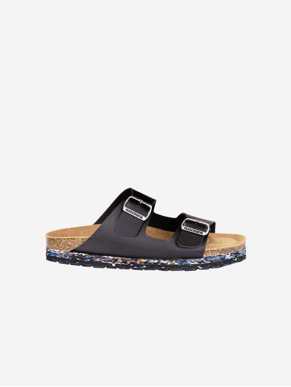 Nuoceans Nuo Recycled Flipflops & Cork Buckled Sandals | Onyx