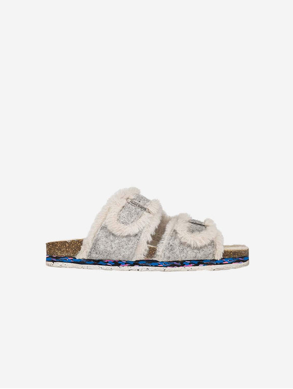 Nuoceans The Nuo Fluff Vegan Slippers | Grey UK3 / EU36 / US5.5