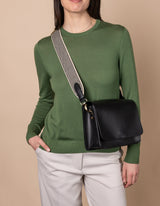 Immaculate Vegan - O My Bag Audrey Apple Leather Vegan Crossbody | Black Black / Vegan Uppeal™ / Medium