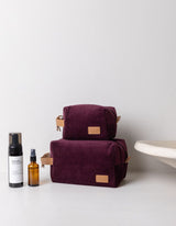 Immaculate Vegan - O My Bag Ted Large Corduroy & Vegan Apple Leather Travel Case | Burgundy Burgundy / Vegan Uppeal™ / Large