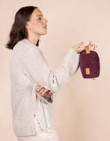 Immaculate Vegan - O My Bag Ted Small Corduroy & Vegan Apple Leather Travel Case | Burgundy Burgundy / Vegan Uppeal™ / Small