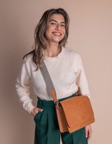 Immaculate Vegan - O My Bag Audrey Apple Leather Vegan Crossbody | Brown Cognac / Vegan Uppeal™ / Medium