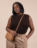 Immaculate Vegan - O My Bag Mini Audrey Apple Leather Vegan Crossbody | Brown Cognac / Vegan Uppeal™ / Small