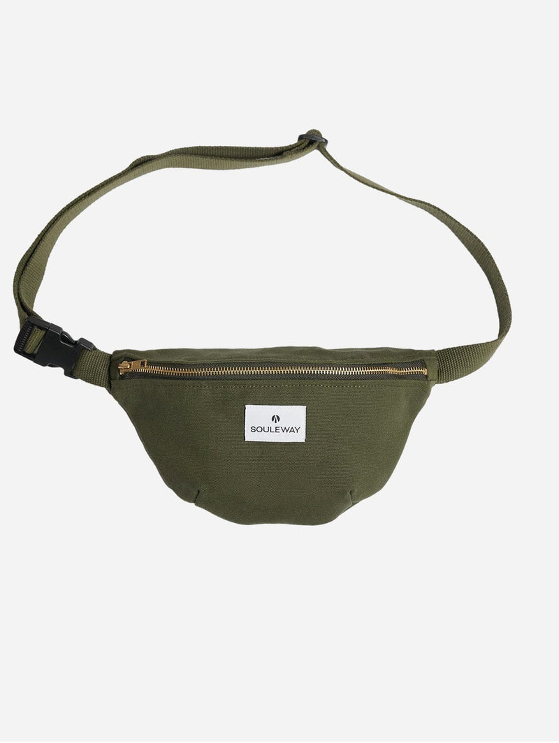 Souleway Natural Cotton Canvas Bum Bag | Dark Olive Dark Olive