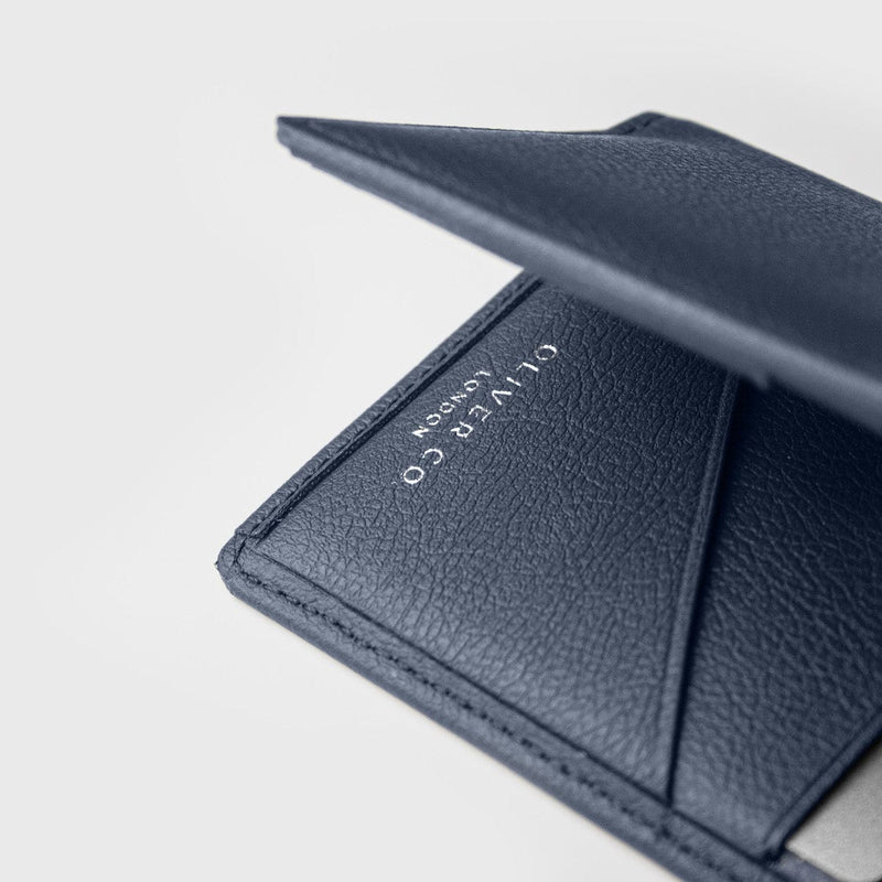 Oliver Co. London RFID Compact Apple Leather Vegan Note Wallet | Costal Blue Coastal Blue