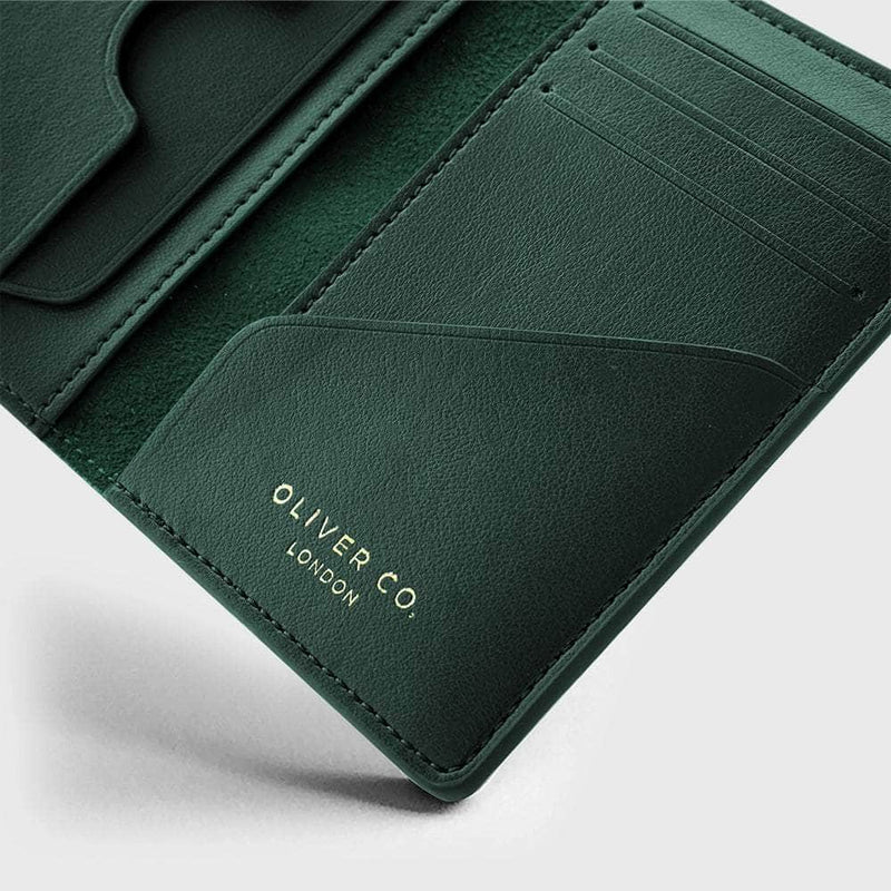 Oliver Co. London Premium RFID Apple Leather Compact Vegan Wallet | Forest Green Forest Green