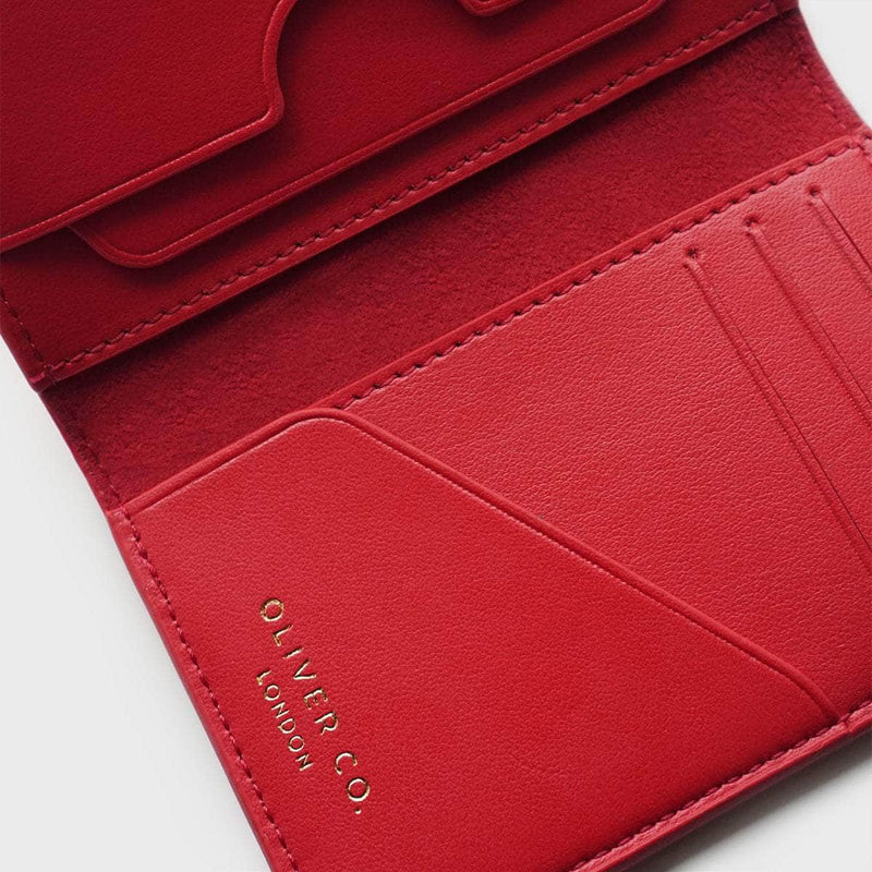 Oliver Co. London Premium RFID Apple Leather Compact Vegan Wallet | Chilli Red Chilli Red